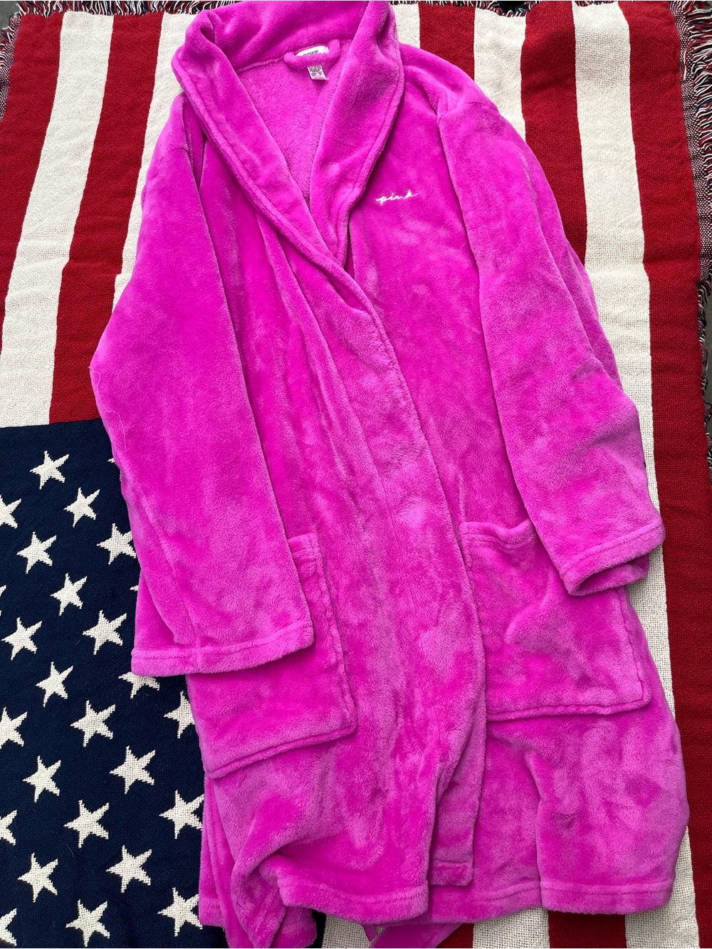 PINK Victoria's Secret Plush Robe in Bright Fuchsia Pink Size XL/XXL